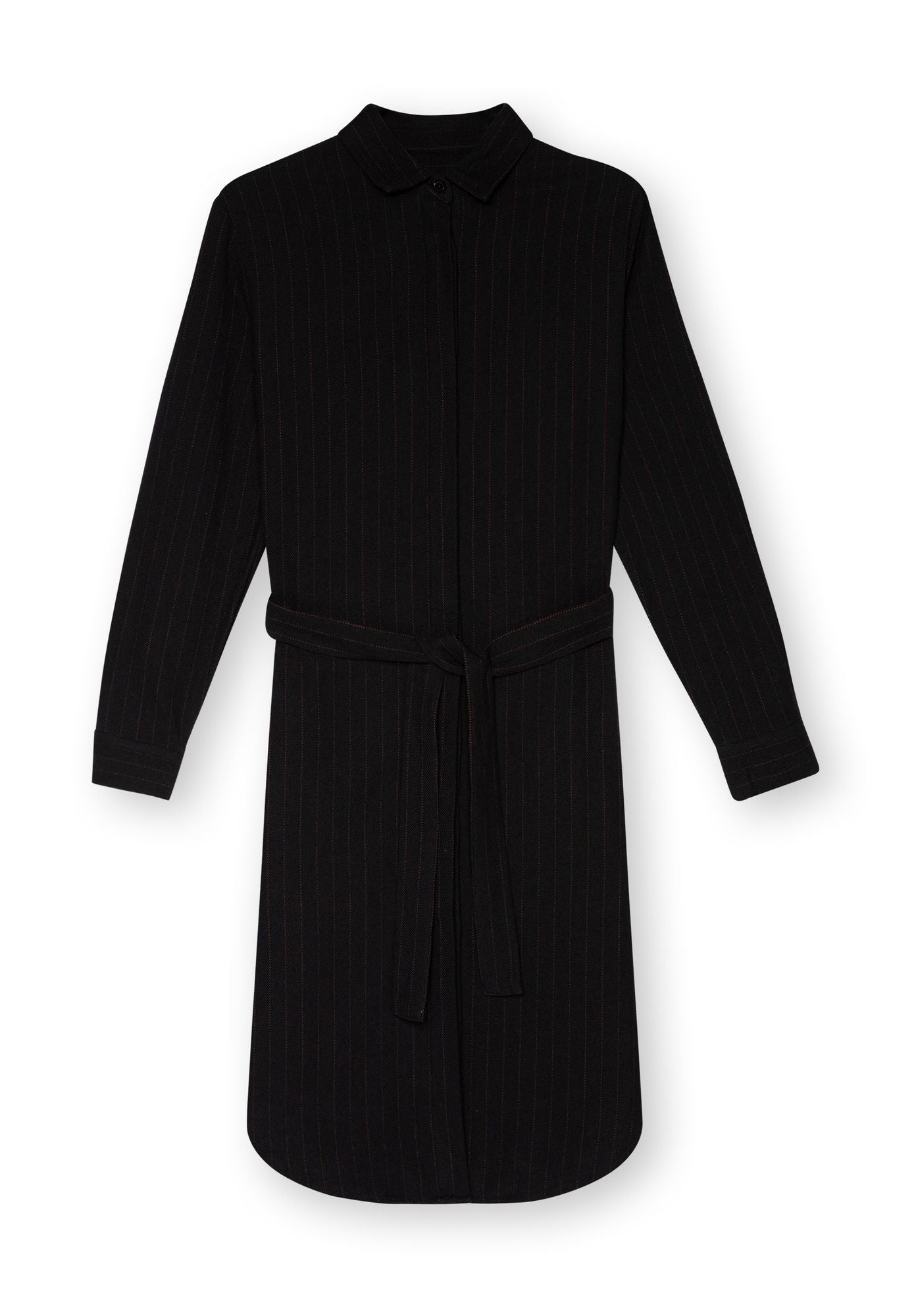 Shirtkleid PINSTRIPE in schwarz aus Bio Baumwolle von ThokkThokk (S)