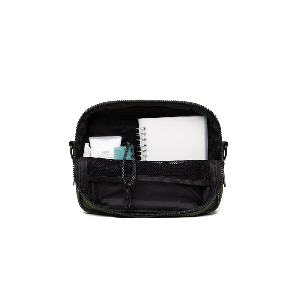 Dark green Tokay Tech crossbody bag (2.5l) made from recycled PET plastic bottles from Lefrik