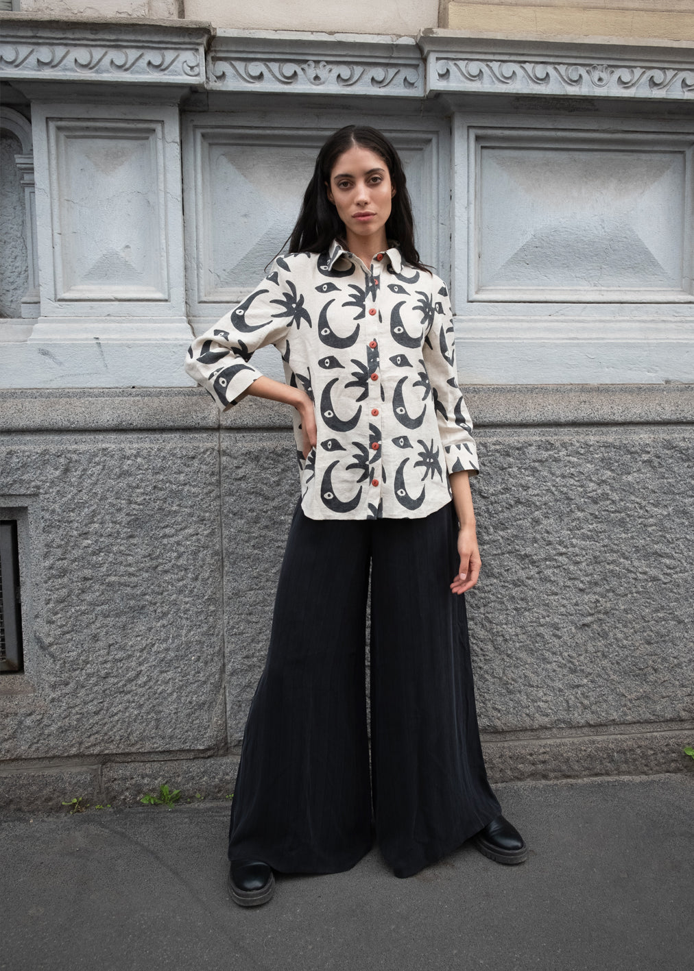 Pantalon Birkin Cupro Rayé