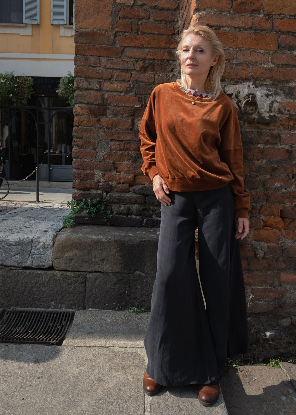 Pantalon Birkin Cupro Rayé