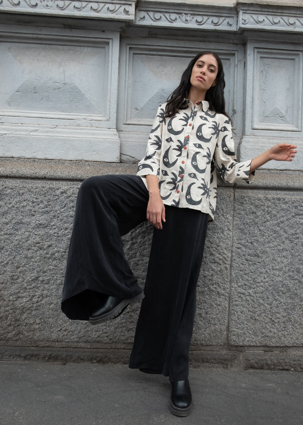 Pantalon Birkin Cupro Rayé