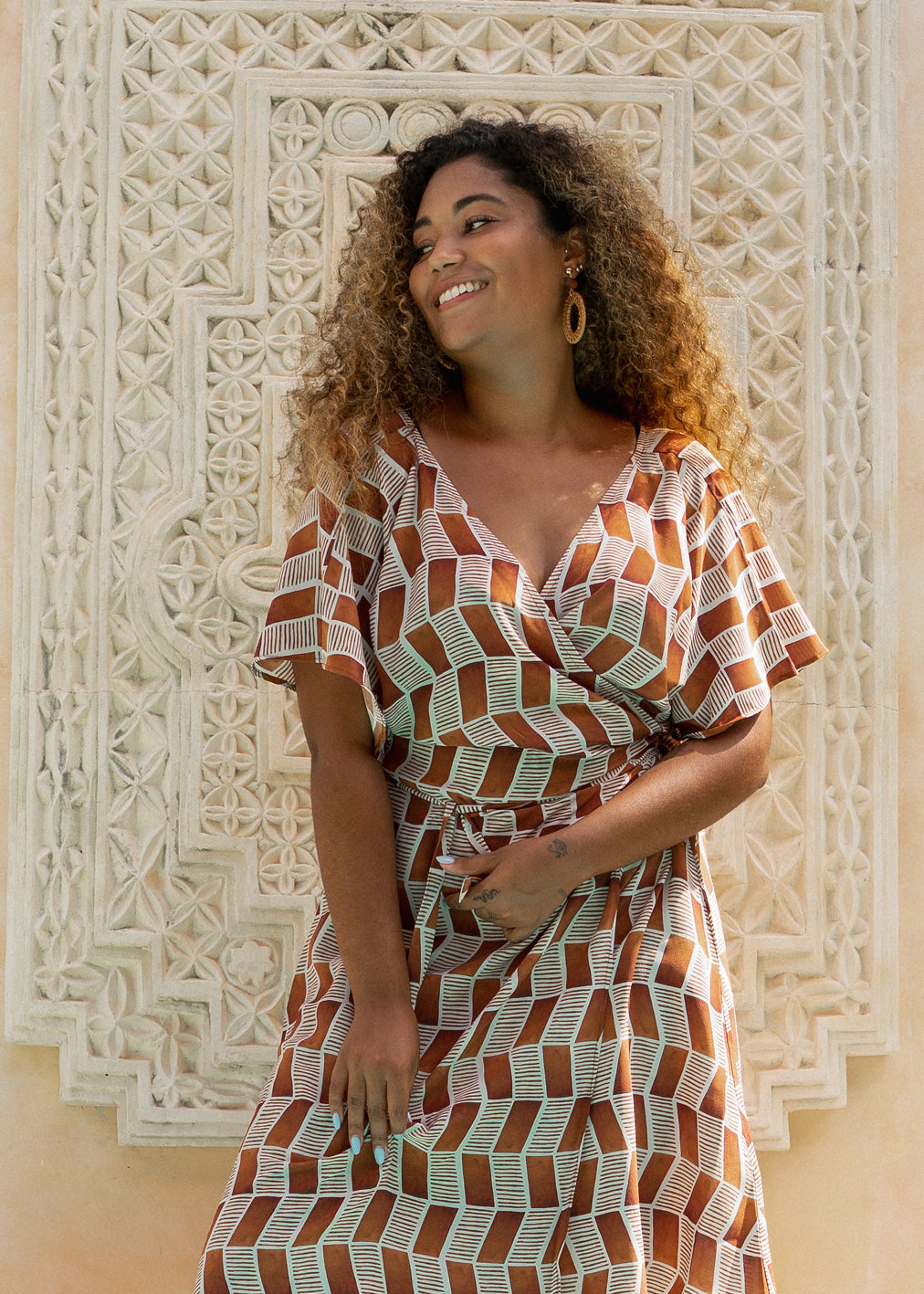 Astra Wickel - Kleid in caramel aus Seide
