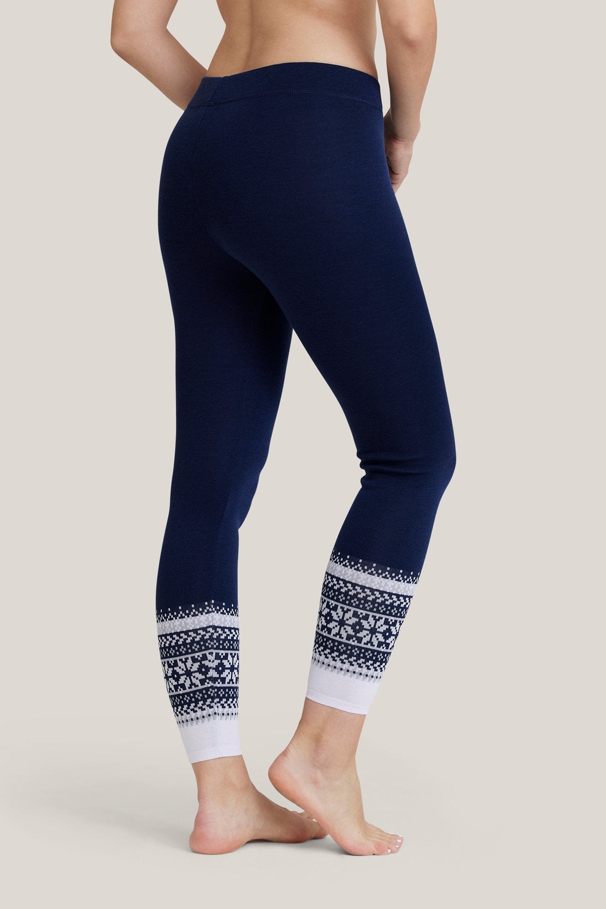 Dunkelblaue Leggings Astrid aus Merino & Tencel von Tidløs