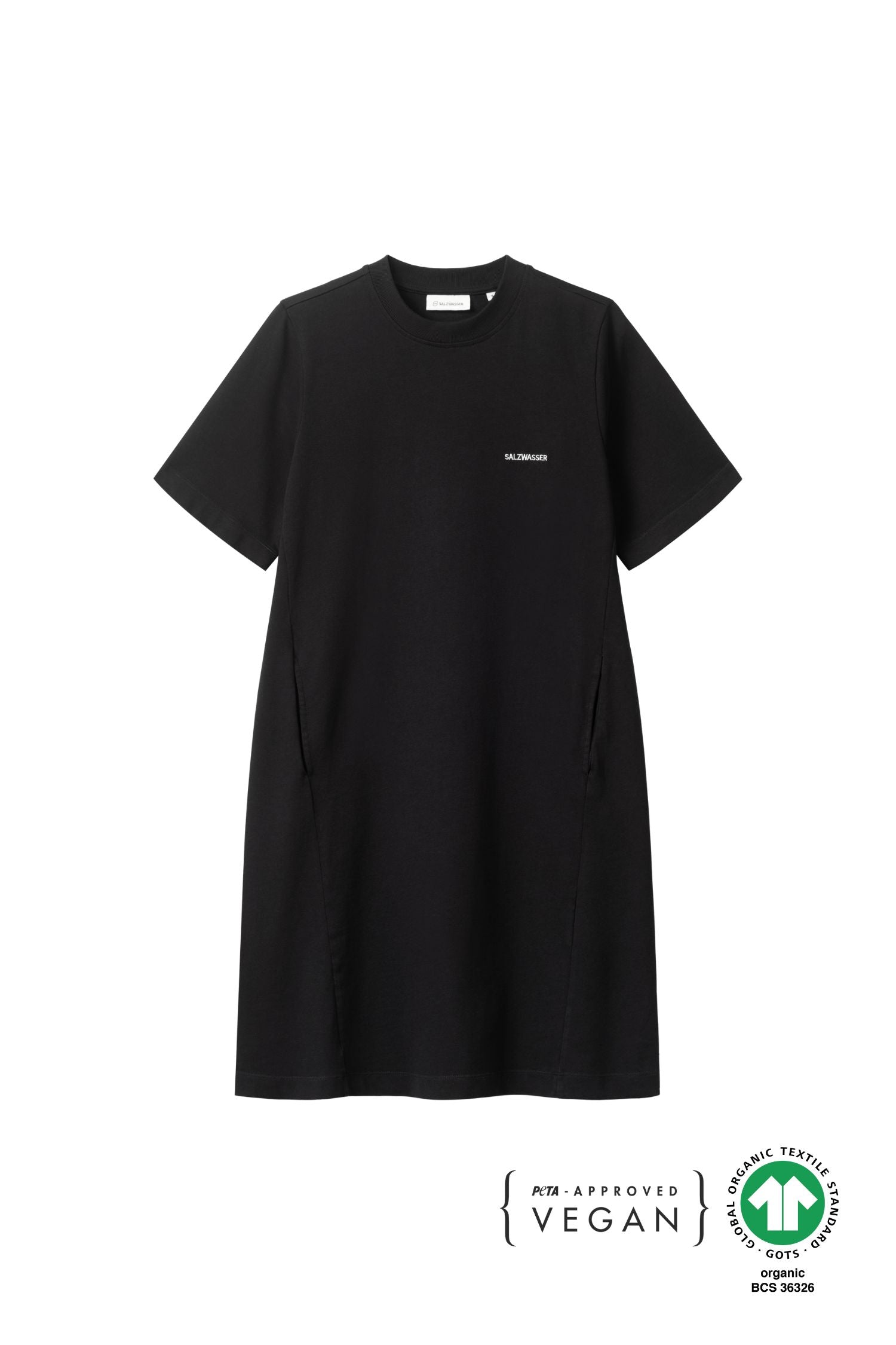 T-Shirt Kleid Sol Schwarz aus Bio Baumwolle von Salzwasser