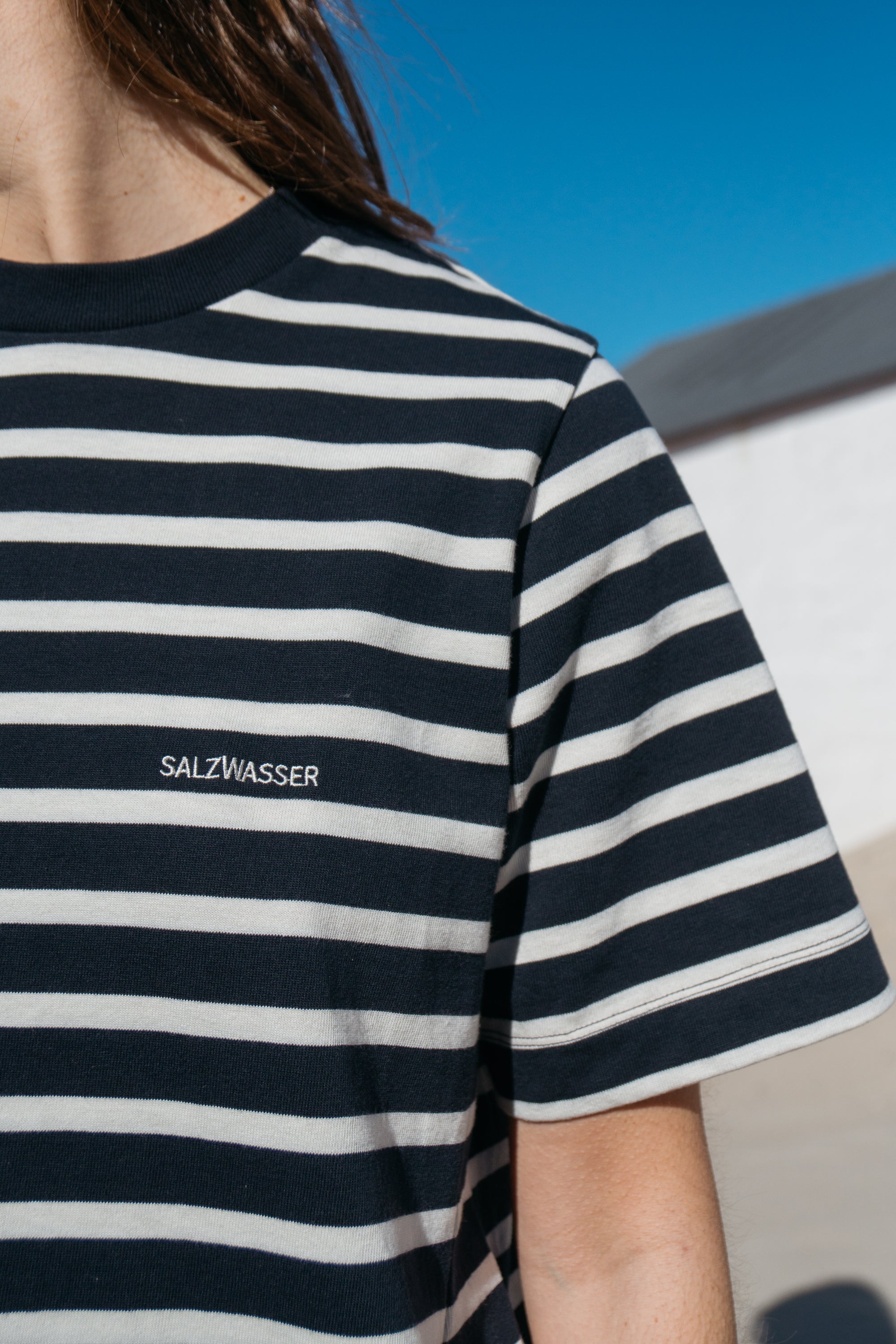 T-Shirt Kleid Sol Navy-Striped aus Bio Baumwolle von Salzwasser