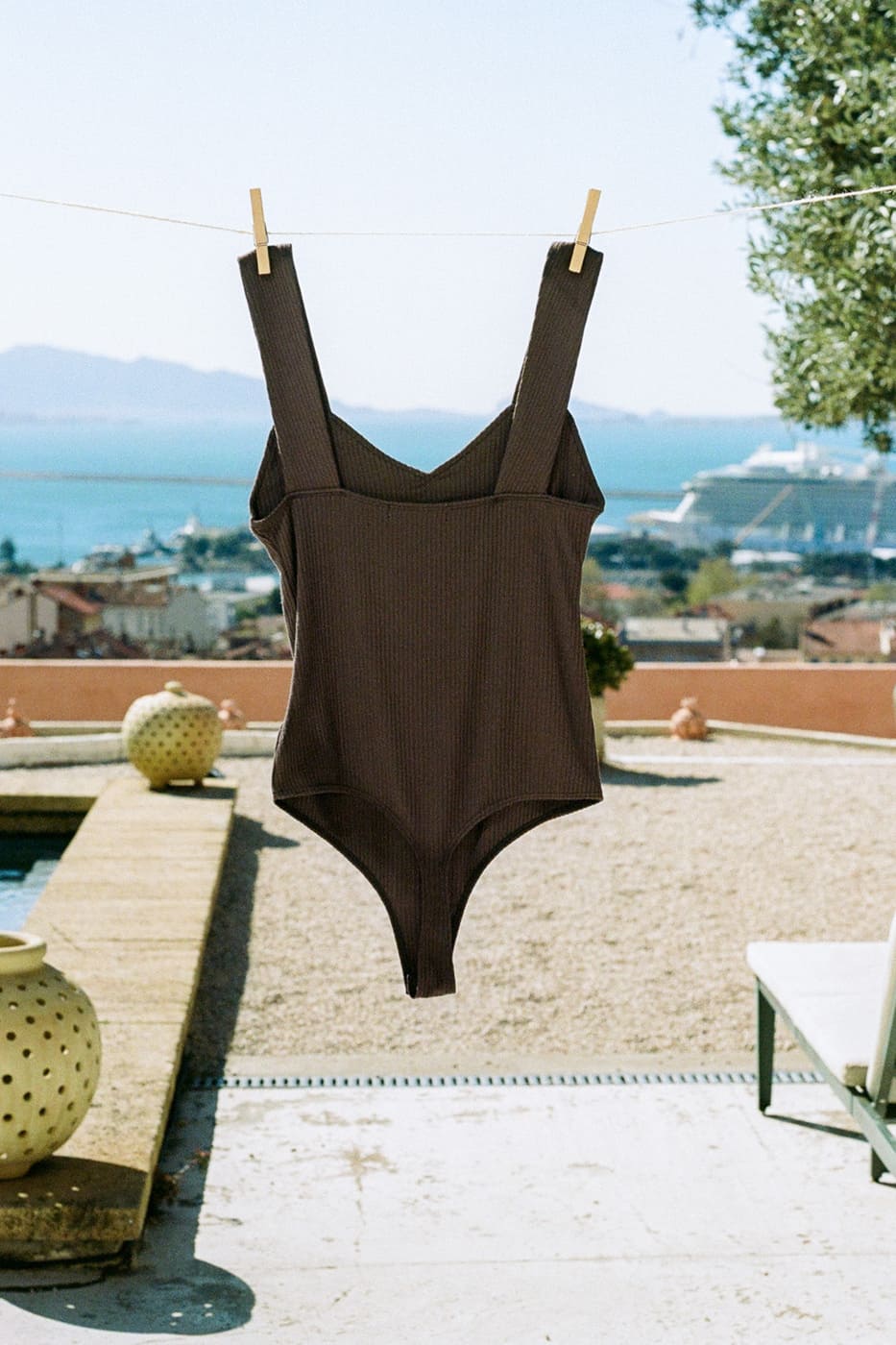 Brown Alysse Modal Bodysuit by Avani