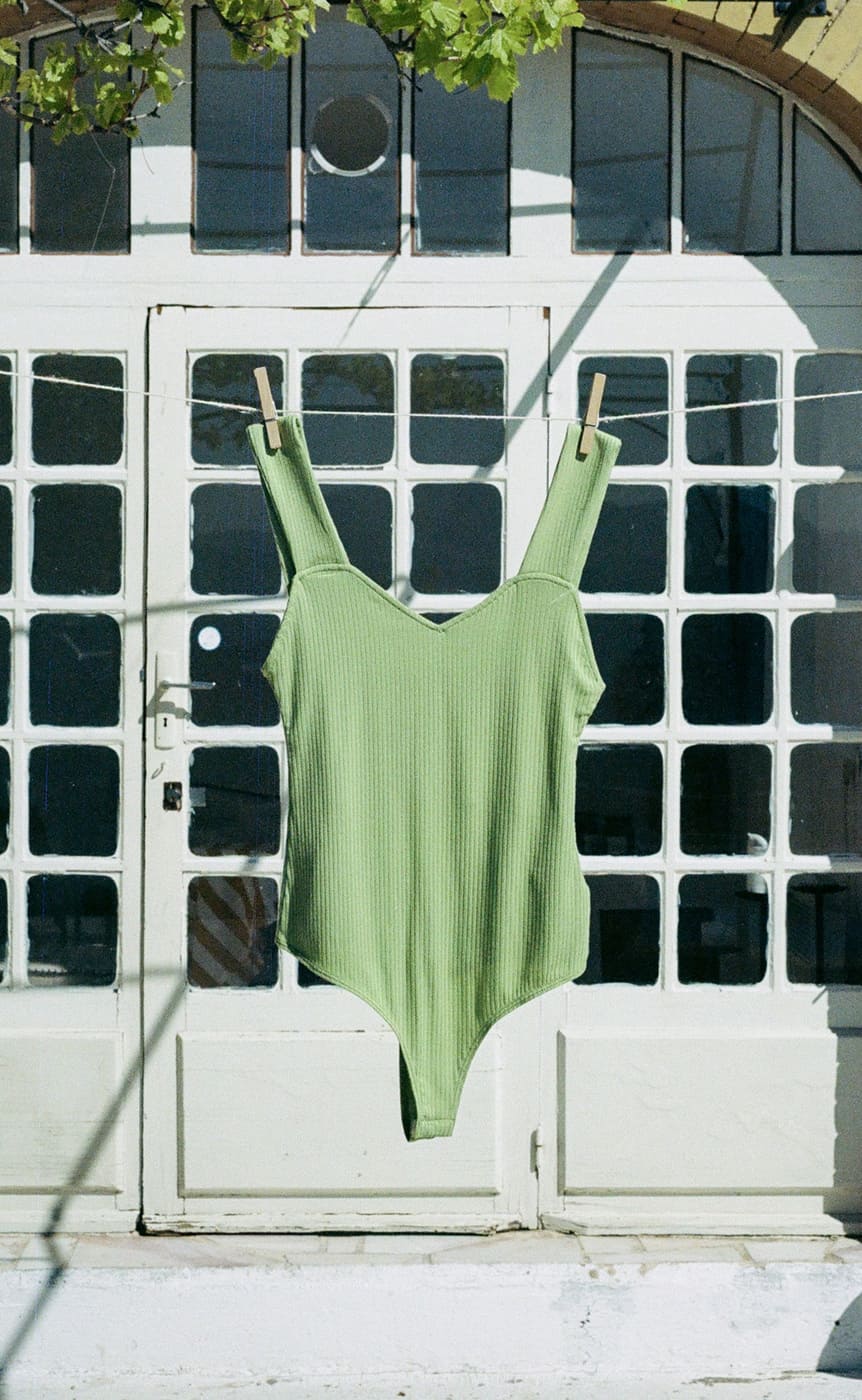 Green Alysse Modal Bodysuit by Avani