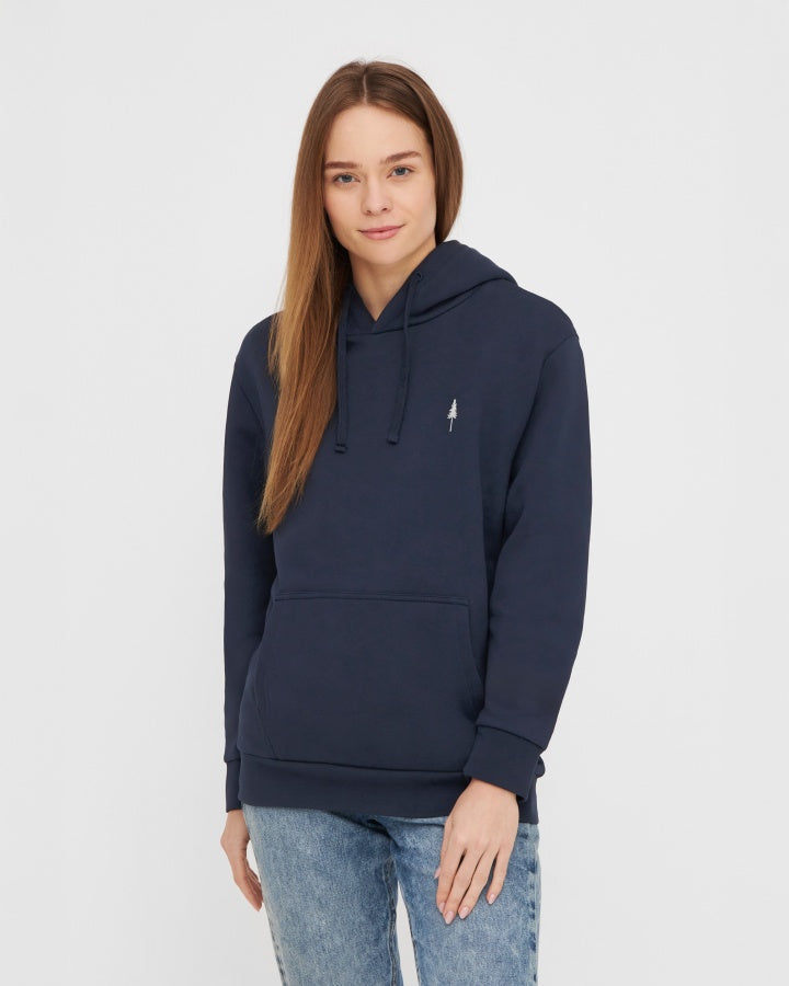 Sweat à capuche TreeHoodie Dark Navy en coton biologique de NIKIN