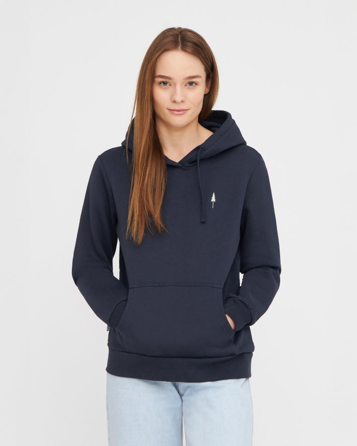 TreeHoodie Femme Dark Navy en coton biologique de NIKIN