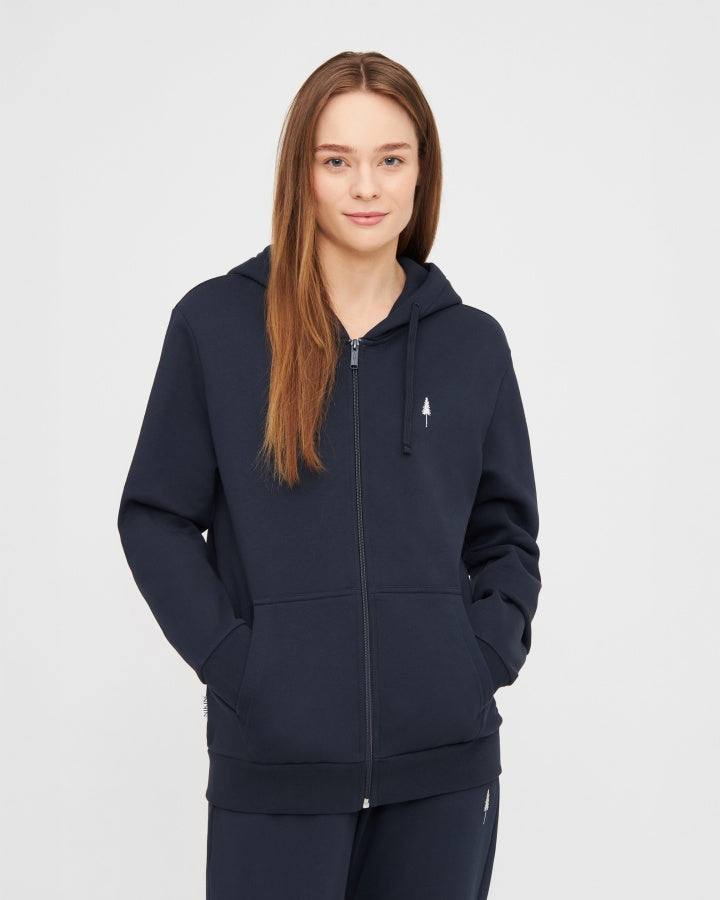 Veste TreeHoodie Dark Navy de Nikin en coton biologique