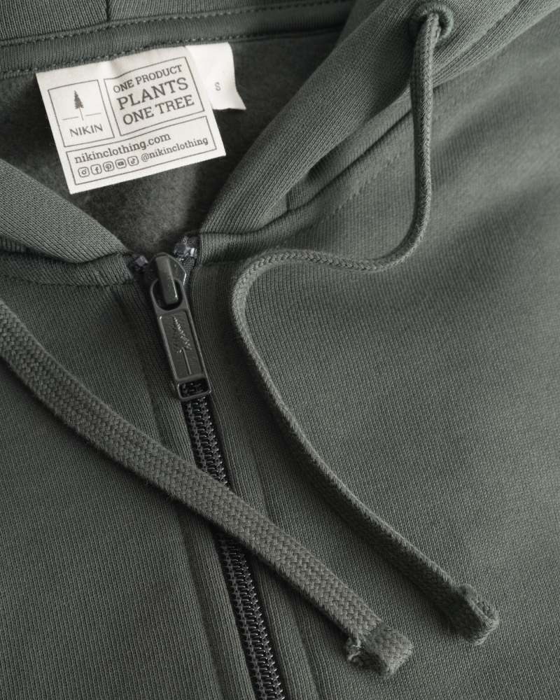 Grüner Zip-Hoodie aus 100% Bio-Baumwolle von Nikin