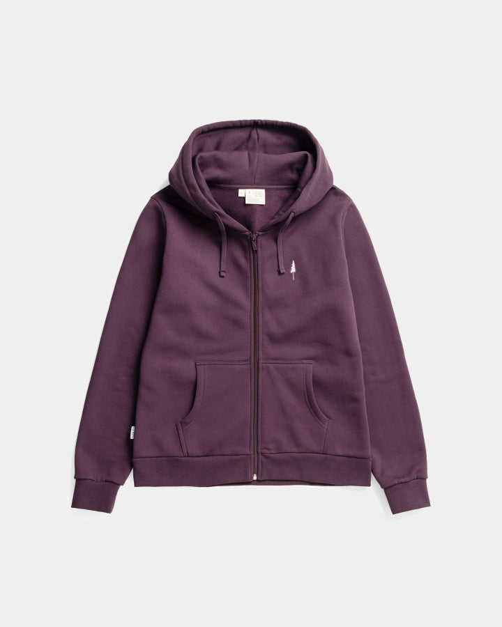 Violetter Zip-Hoodie Tree aus 100% Bio-Baumwolle von Nikin