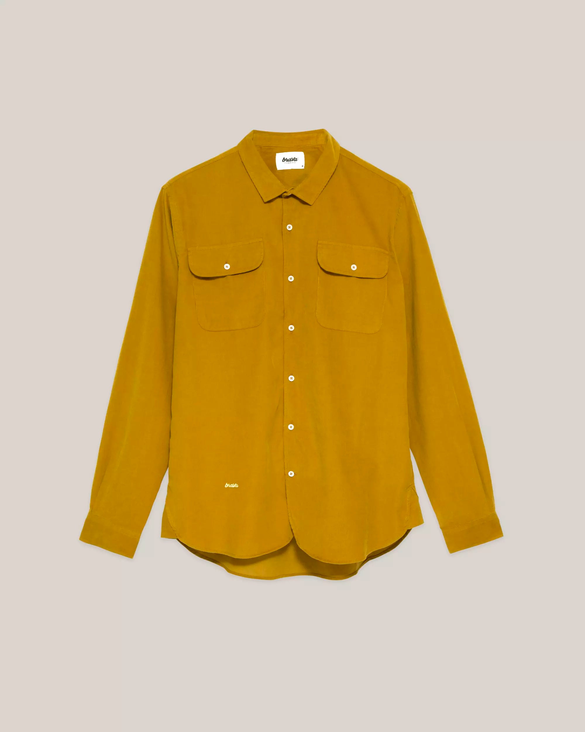 Yellow Lirium shirt made from organic cotton from Brava Fabrics