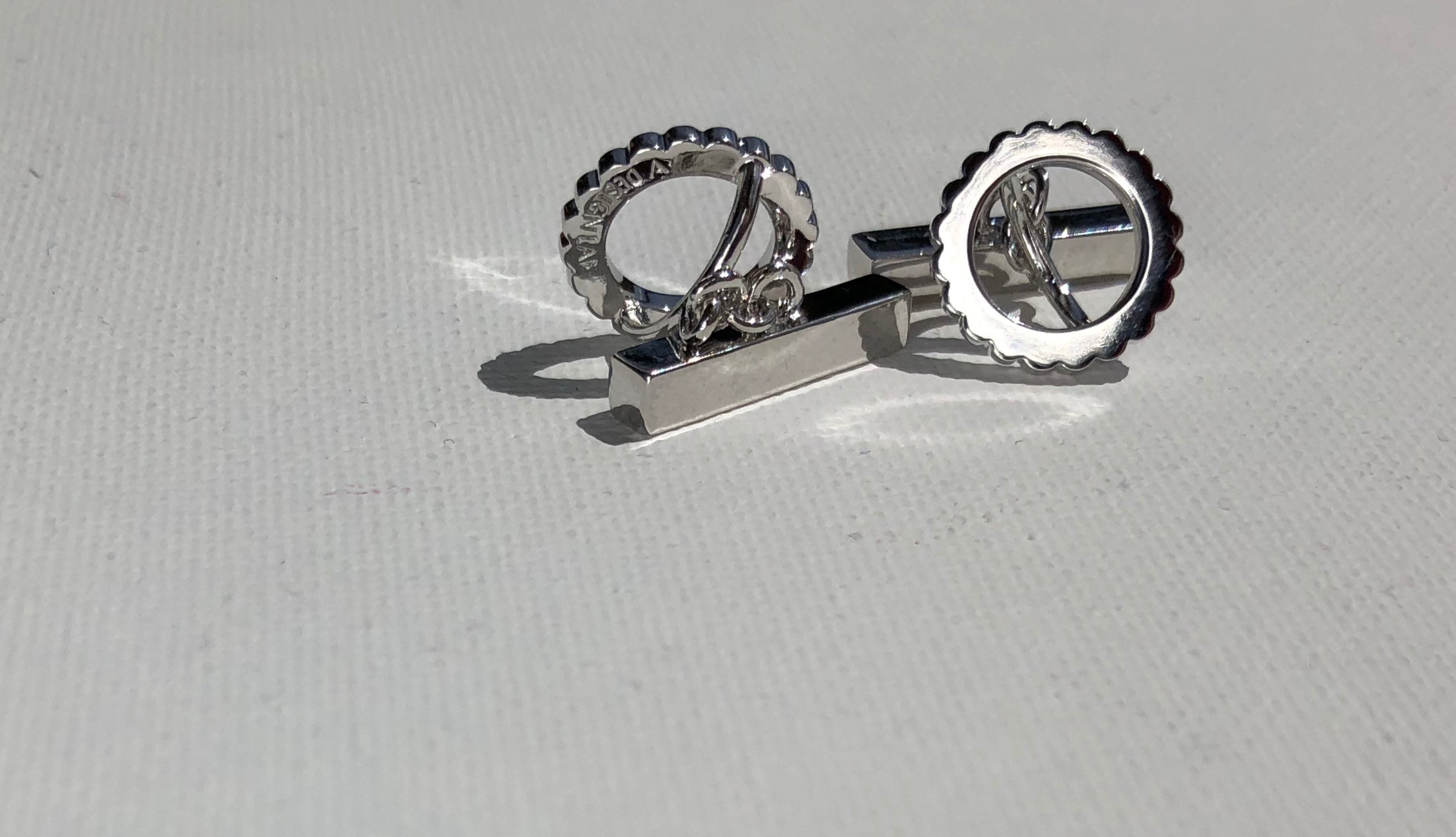 Boutons de manchette Gemelli INGRANAGGI en argent par V Design Lab