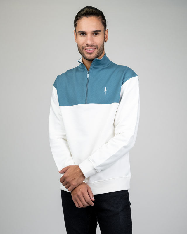 TreeSweater Quarter Zip Colorblock - SWEATER - NIKIN