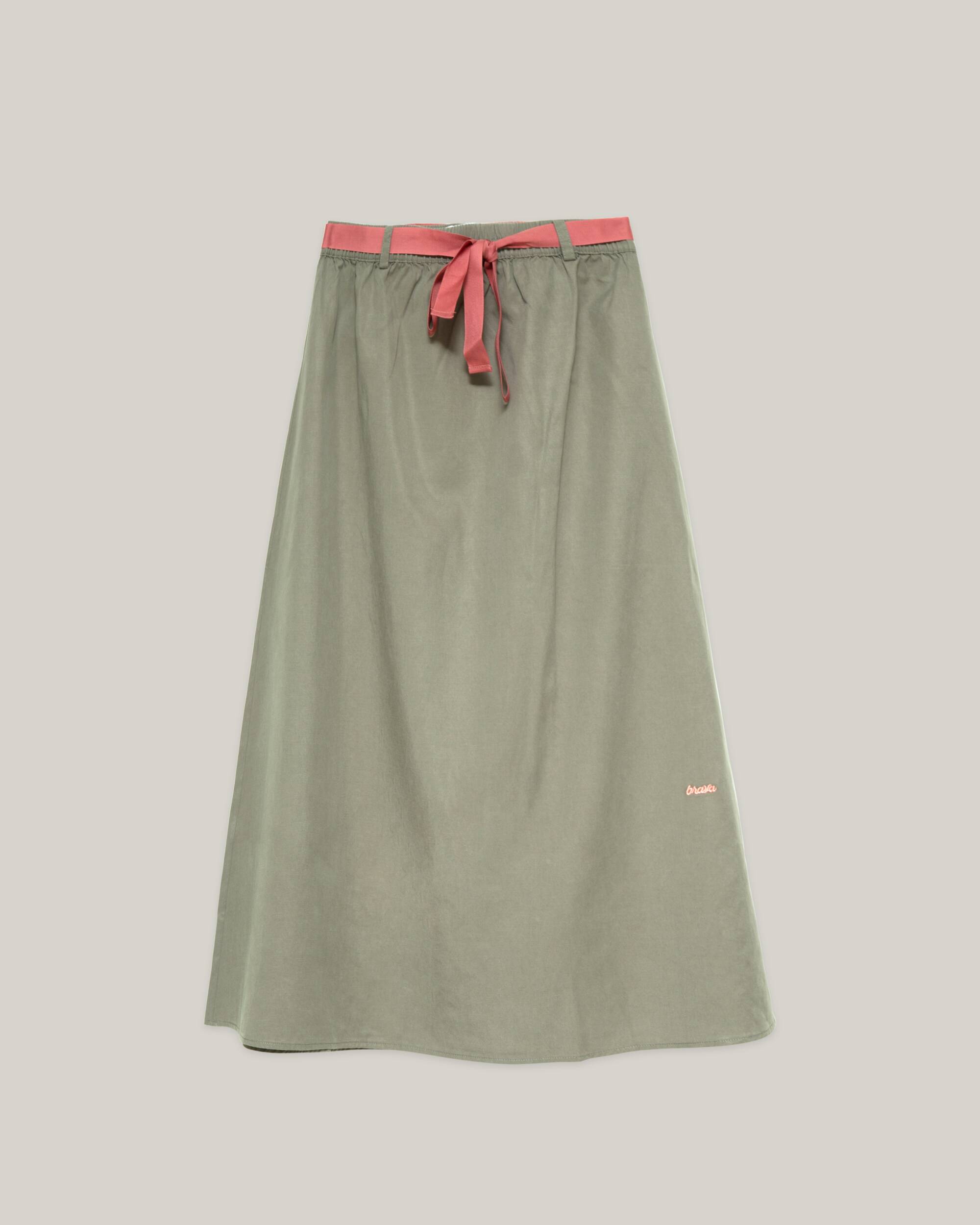 Green Elba skirt made of Tencel, organic cotton and Euro flax linen from Brava Fabrics