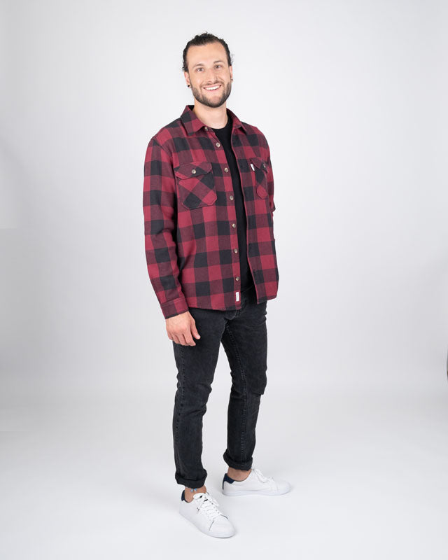 TreePlanter Overshirt Buffalo Check Deep Maroon-Black - SHIRT - NIKIN