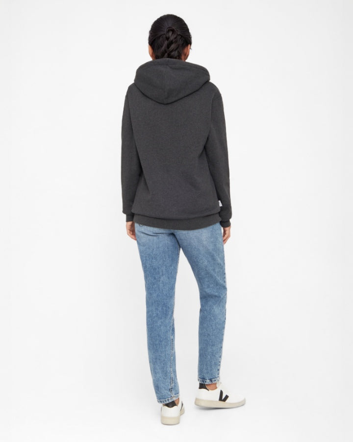 Sweat à capuche noir Tree en coton biologique par Nikin