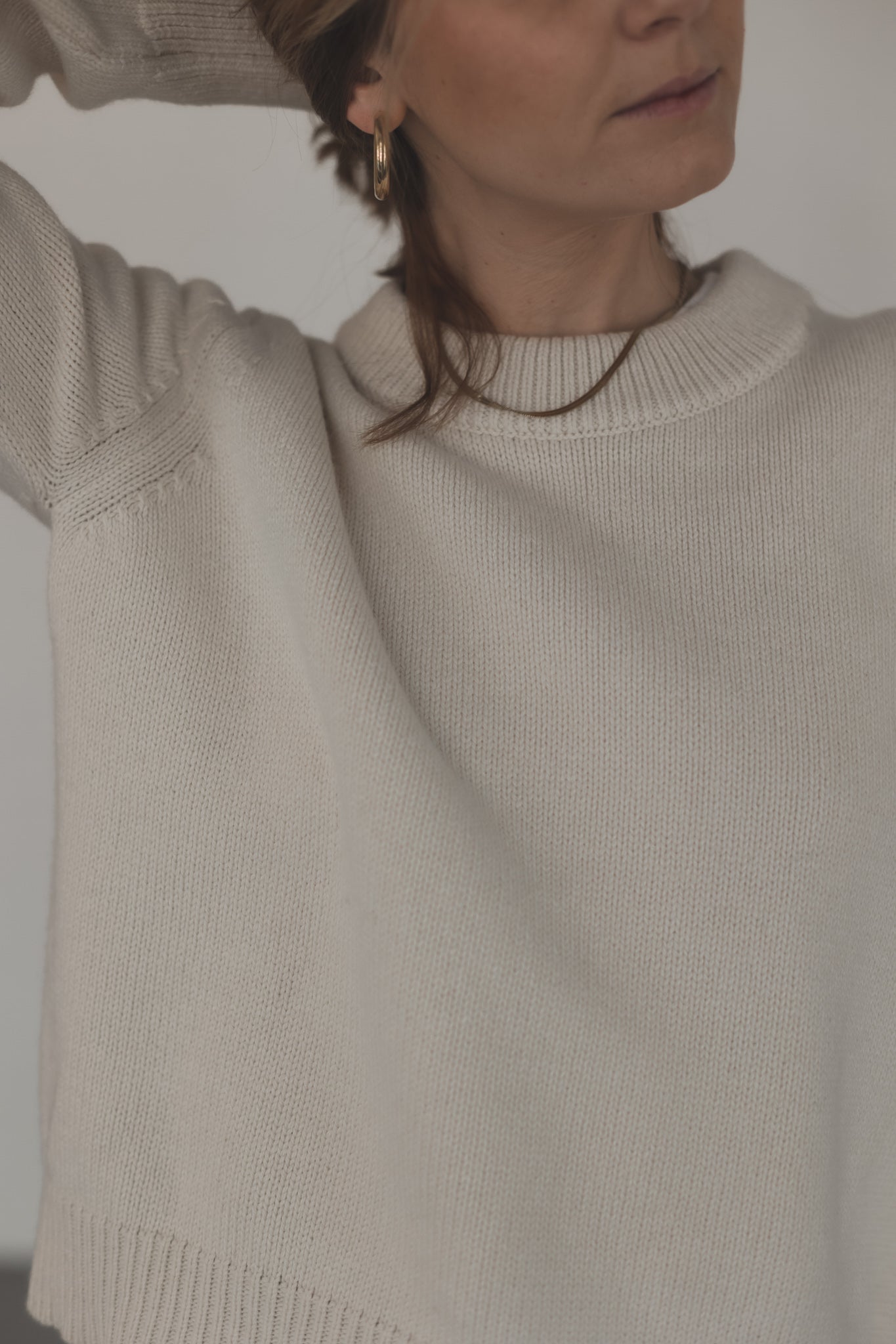 Ecru Sweater Nita aus Bio-Baumwolle & Kaschmir von Pura Clothing