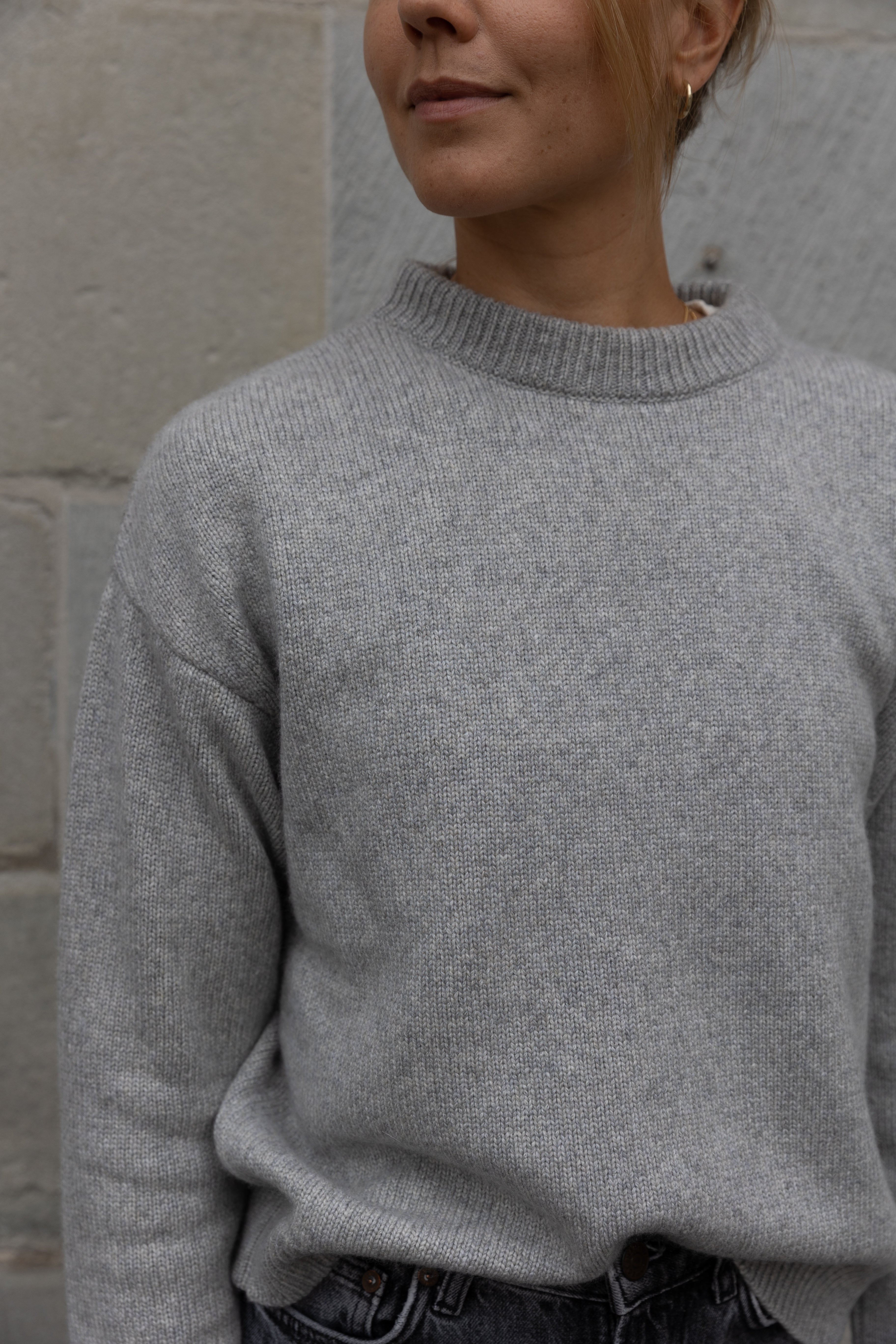 CREWNECK SWEATER CASHMERE/SILK GREY von Pura Clothing