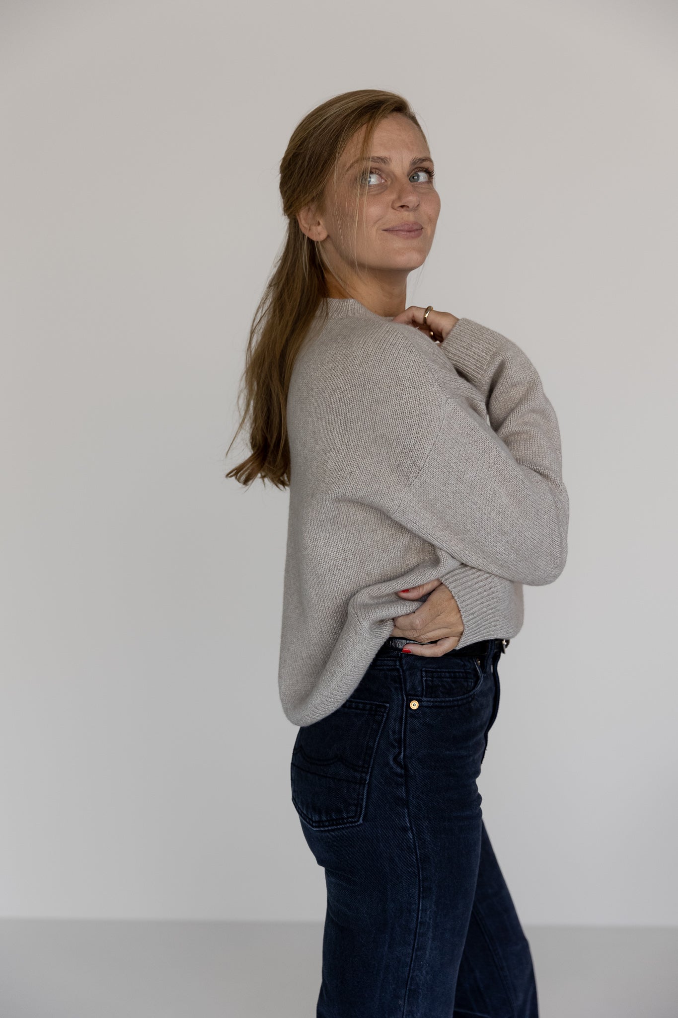 Crewneck Sweater Cashmere/Silk Greige