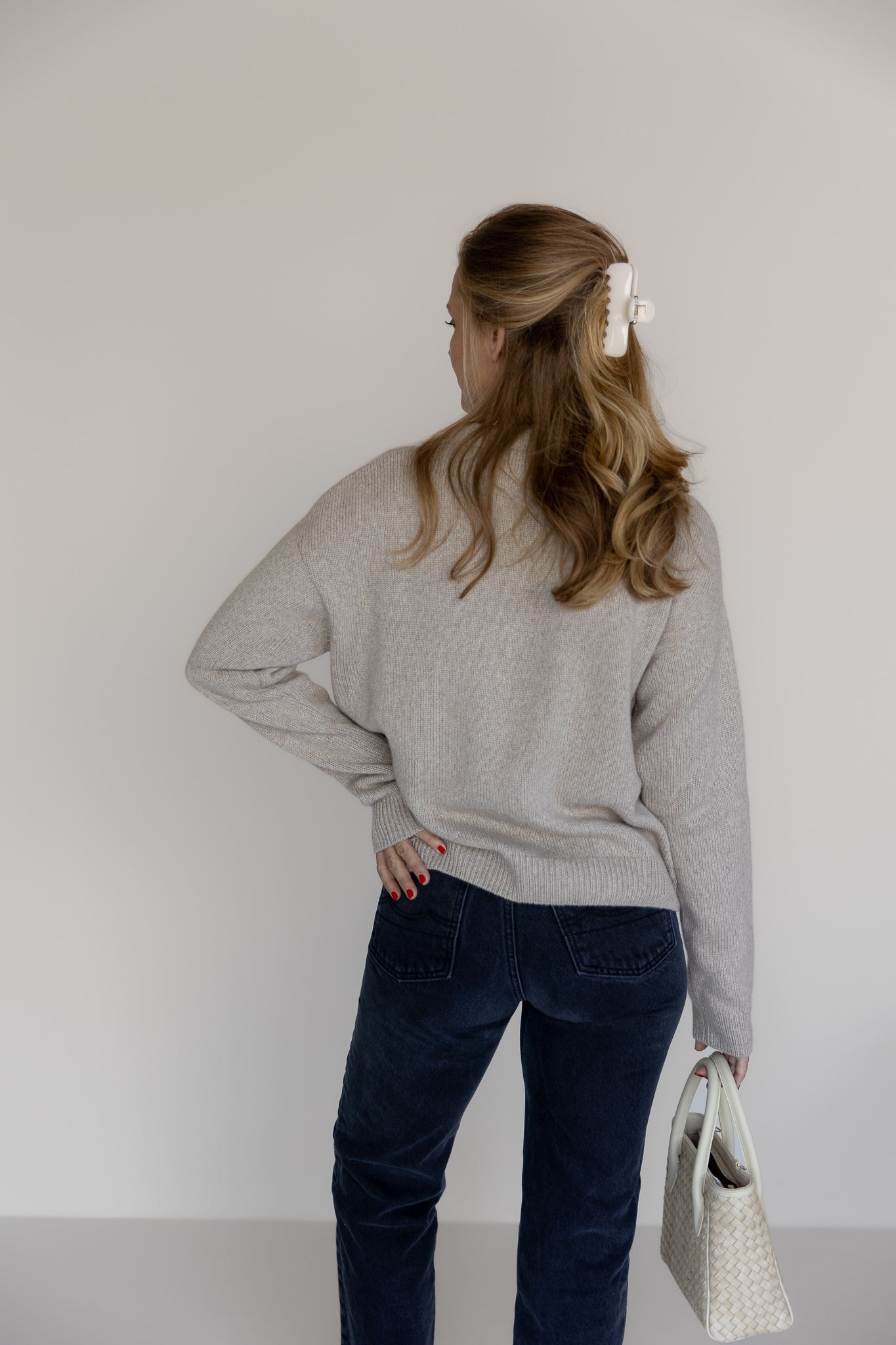 Crewneck Sweater Cashmere/Silk Greige