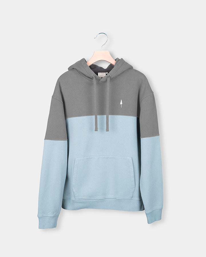 Grey-blue hoodie Tree made of 100% organic cotton by Nikin