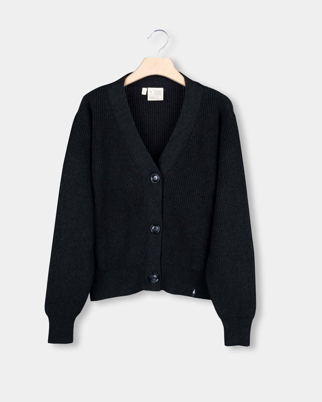 Cardigan noir Tree en coton 100% biologique par Nikin