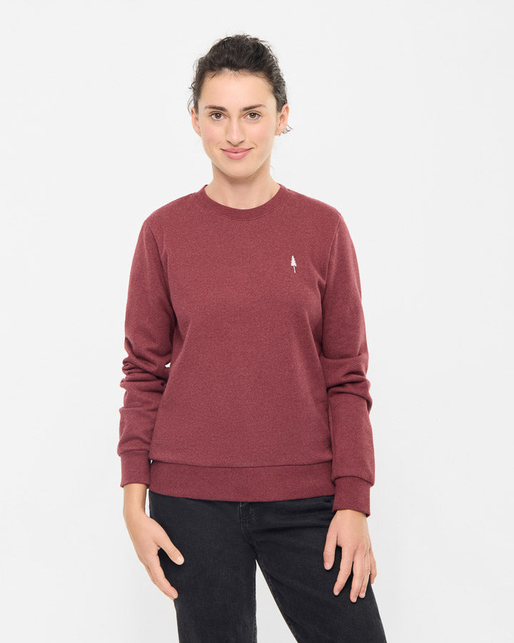 Pull rouge TreeSweater Femme en 100% coton biologique de Nikin