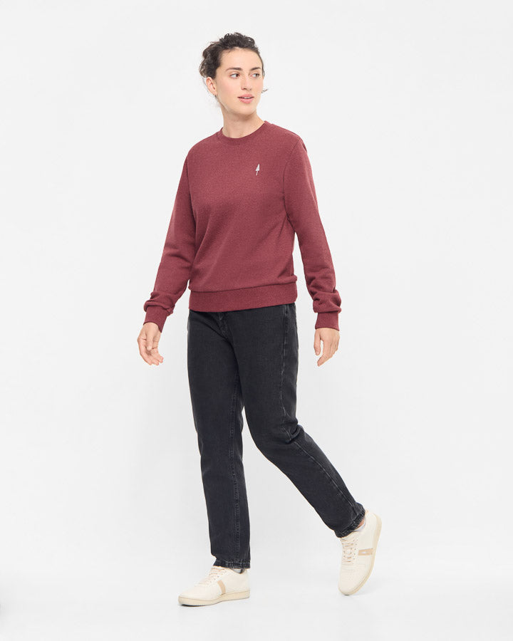 Pull rouge TreeSweater Femme en 100% coton biologique de Nikin