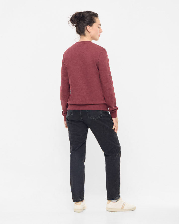 Pull rouge TreeSweater Femme en 100% coton biologique de Nikin