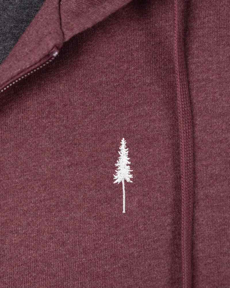 Roter Zip Hoodie Tree aus 100% Bio Baumwolle von Nikin