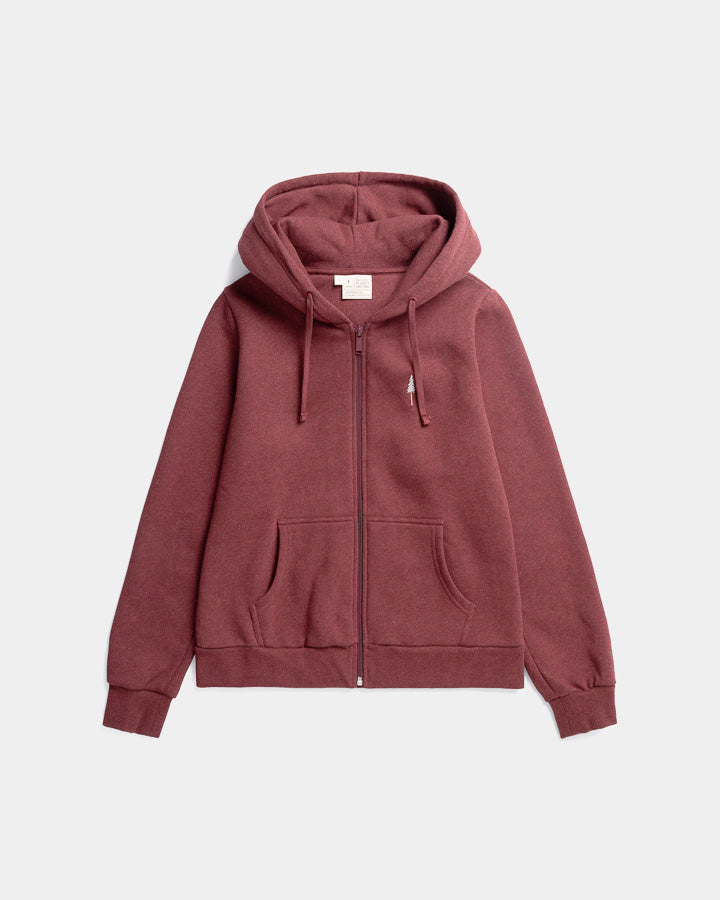 TreeHoodie Jacket Women Bordeaux Mel aus Bio Baunwolle von NIKIN