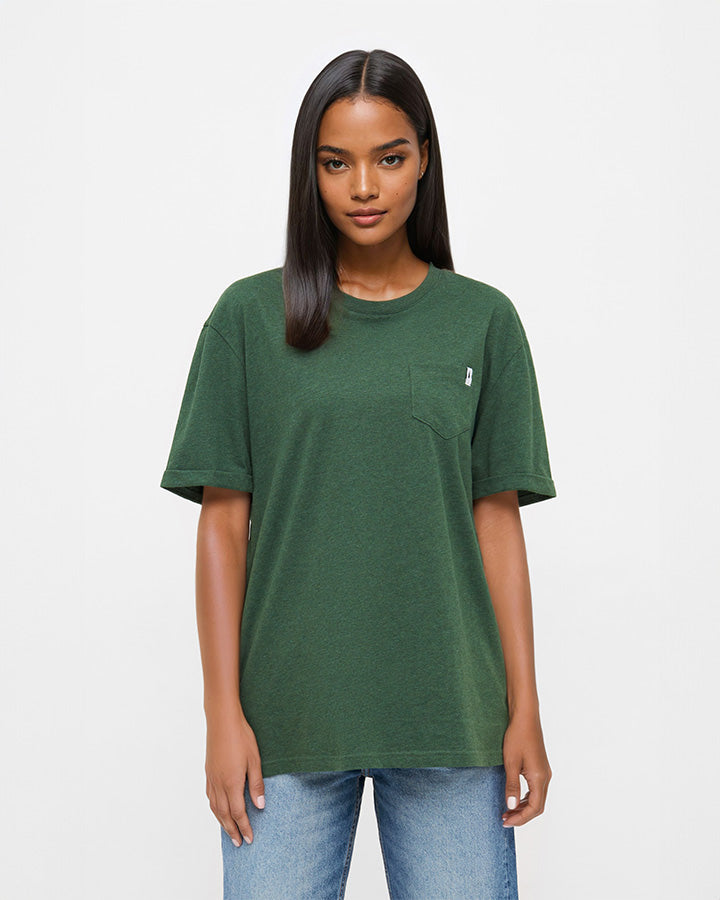 TreeShirt Pocket Olive Mel - TSHIRT - NIKIN