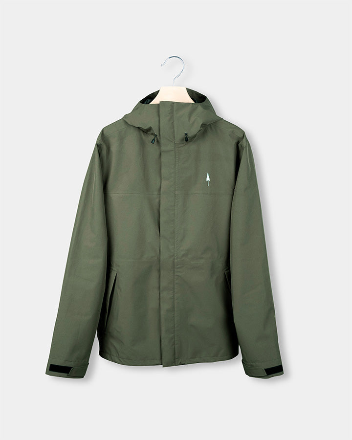 TreeJacket Rain Dark Olive en polyester recyclé par Nikin