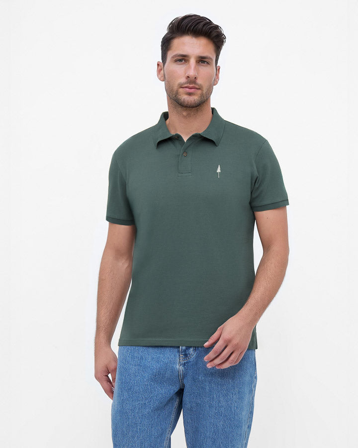 Polo vert Tree en coton biologique par Nikin