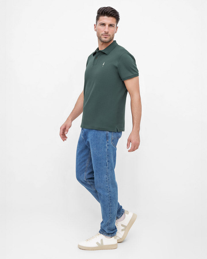 Polo vert Tree en coton biologique par Nikin