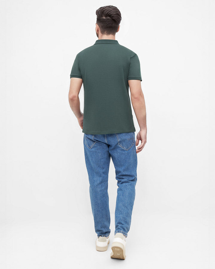 Polo vert Tree en coton biologique par Nikin