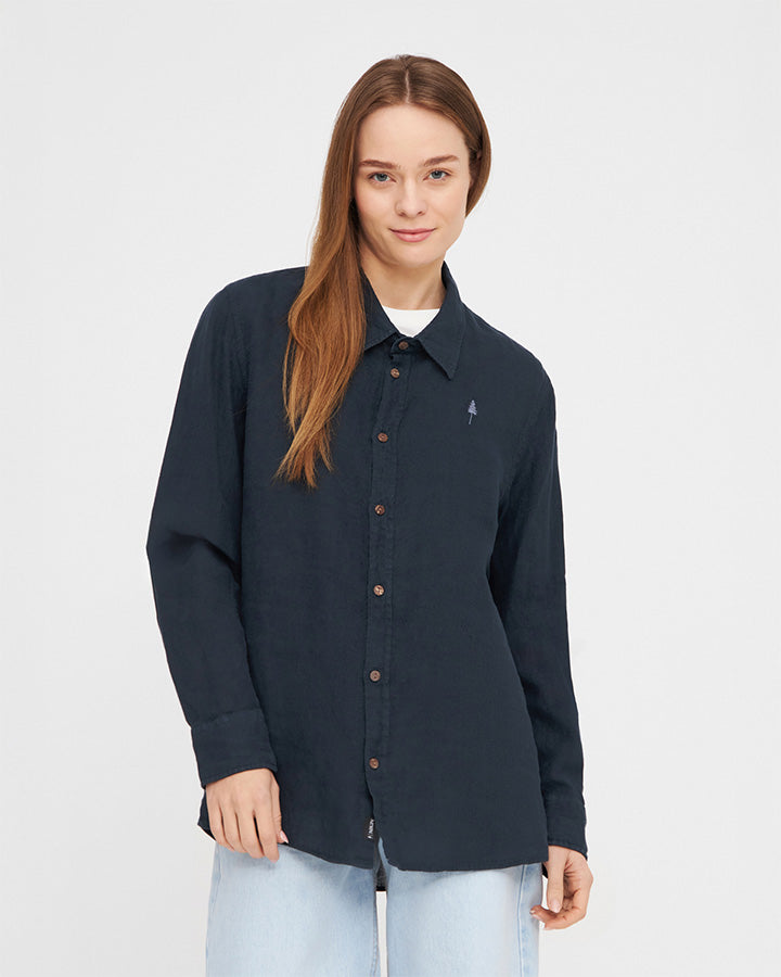 TreePlanter Shirt Linen Dark Navy von NIKIN