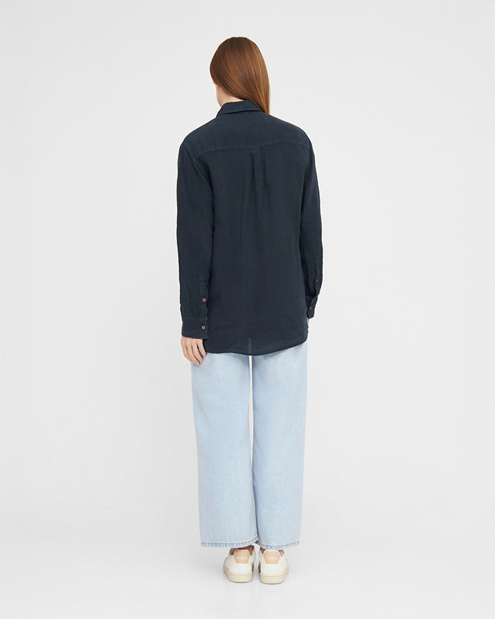 TreePlanter Shirt Linen Dark Navy von NIKIN