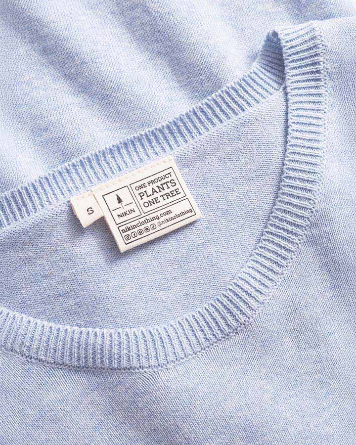 TreePullover Knitted Women Sky Blue Mel aus Bio Baumwolle von NIKIN