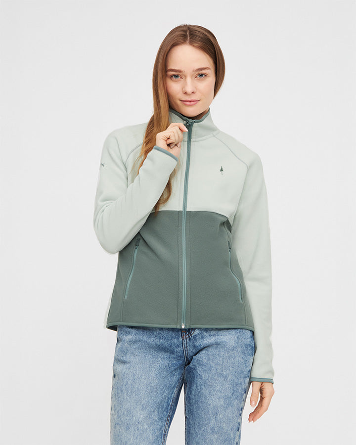 TreeJacket Fleece Colorblock Women Sage-Fresh Mint von Nikin