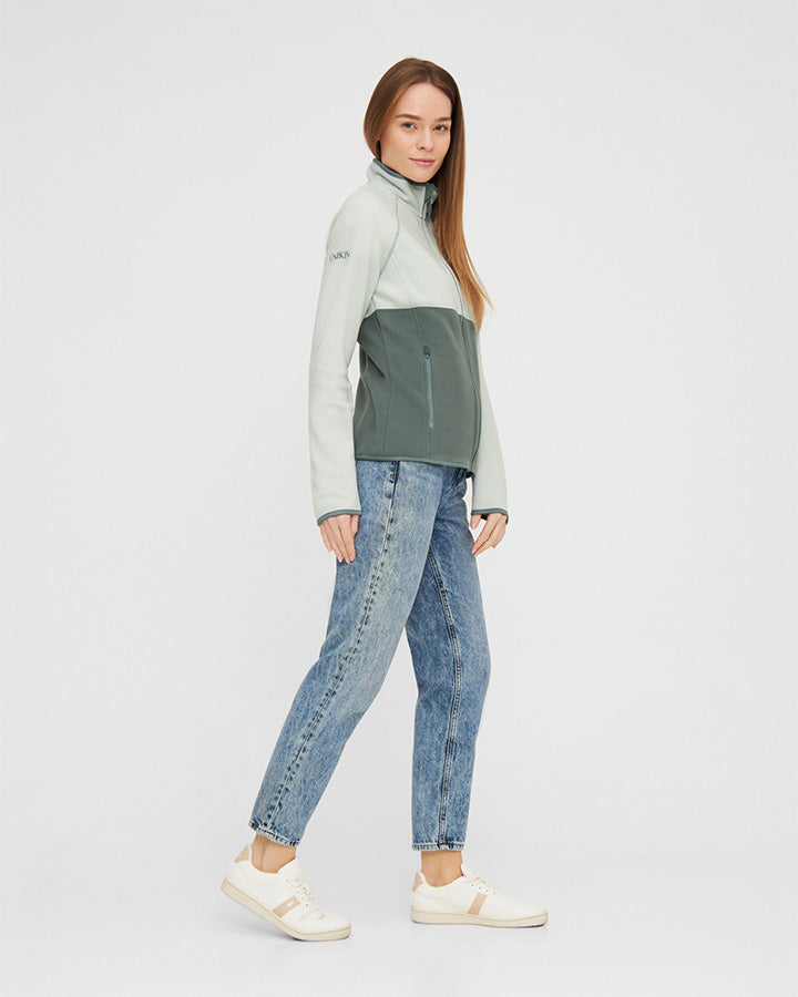 TreeJacket Fleece Colorblock Women Sage-Fresh Mint von Nikin