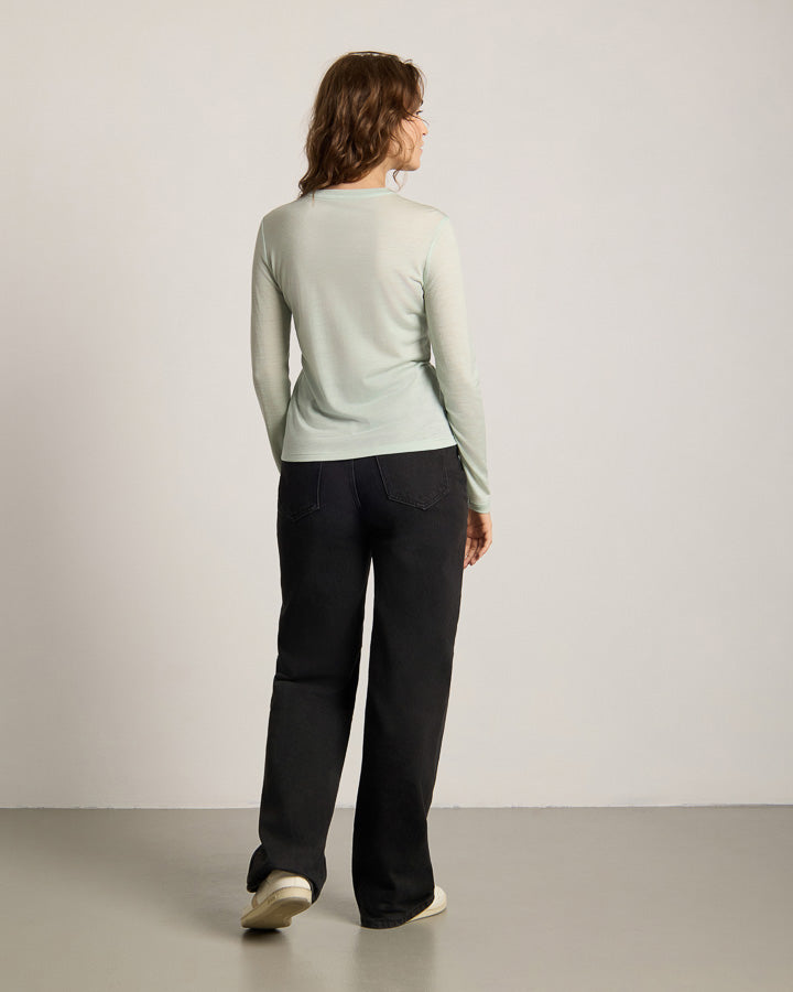 TreeShirt Longsleeve Wool Slim Women Fresh Mint