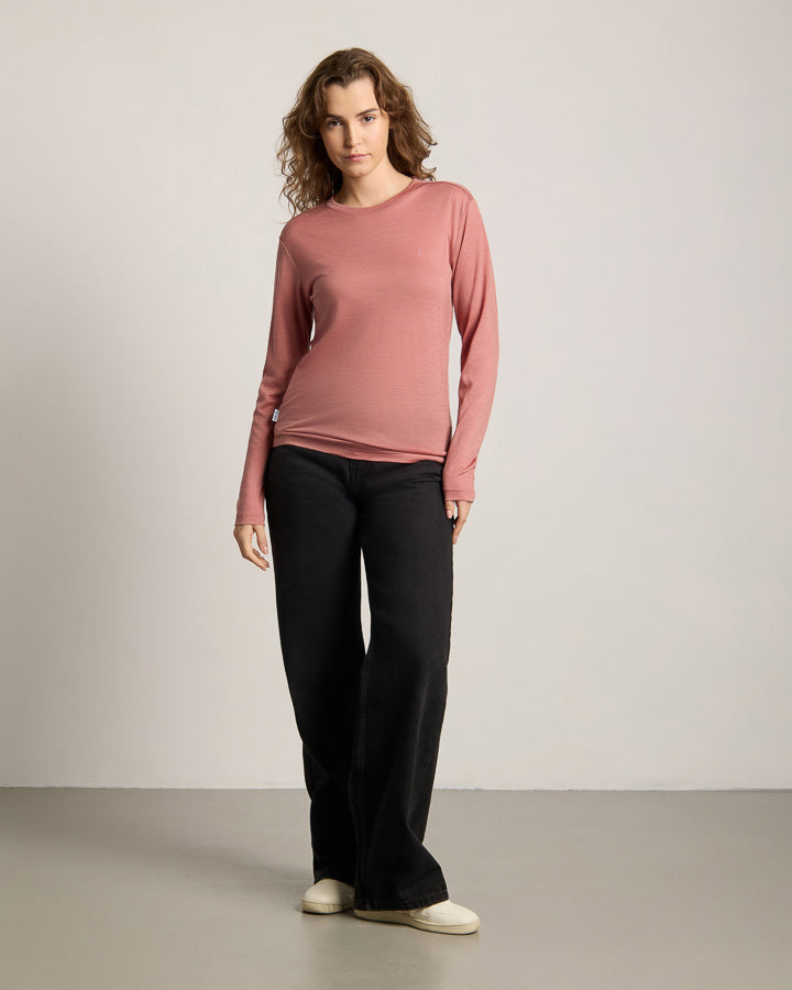 Rosa Langarmshirt Tree aus Tencel und Merincwolle von Nikin