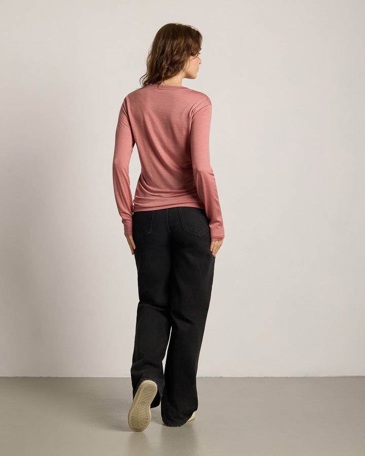 Rosa Langarmshirt Tree aus Tencel und Merincwolle von Nikin