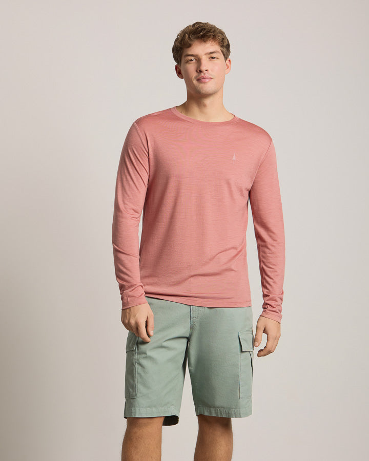 Rosa Langarmshirt Tree aus Tencel und Merincwolle von Nikin