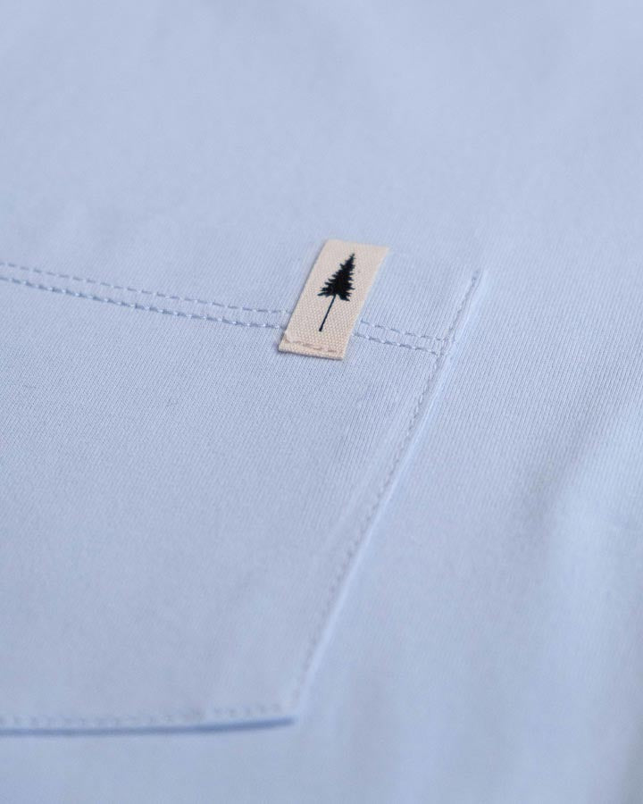 Light blue T-shirt TreeShirt Pocket Mono Relaxed made from 100% recycled cotton by Nikin