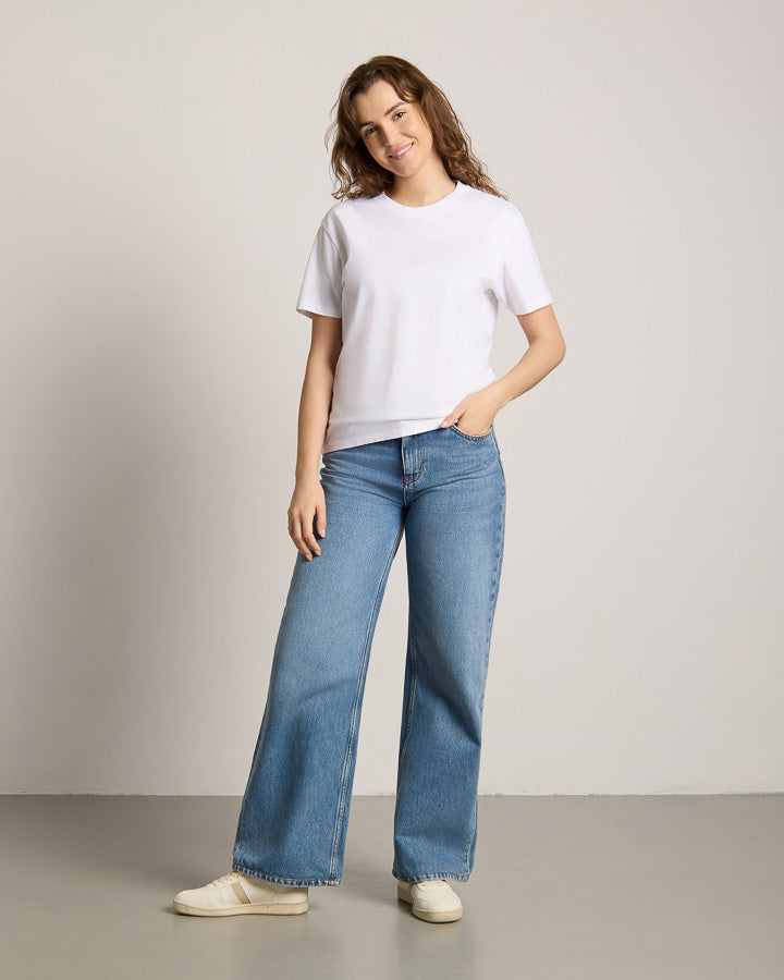 T-shirt blanc Tree en 100% coton bio de Nikin