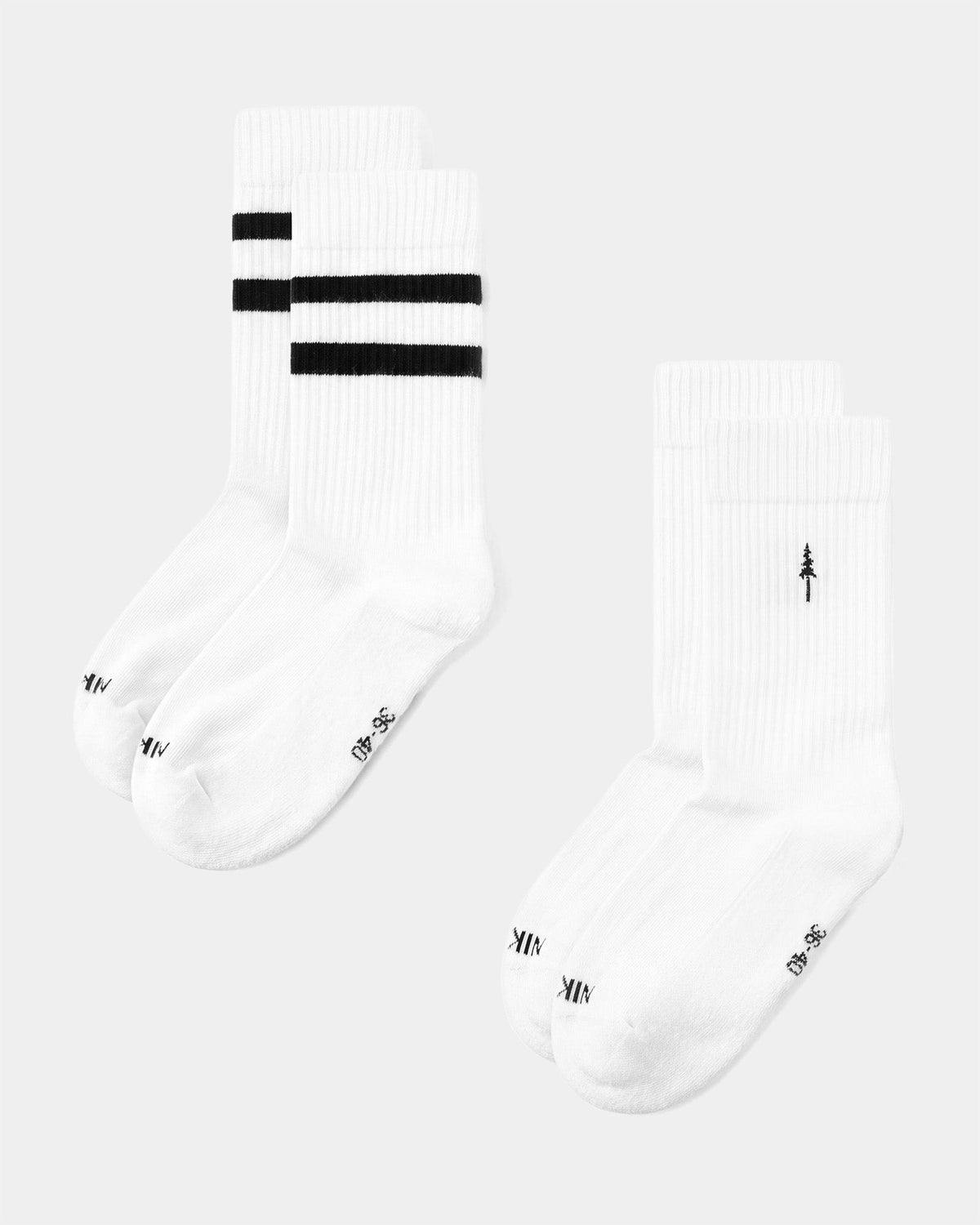 Chaussettes blanches TreeSocks Ribbed Classic en coton biologique de Nikin